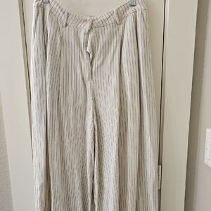 Striped Beige Women's Pants